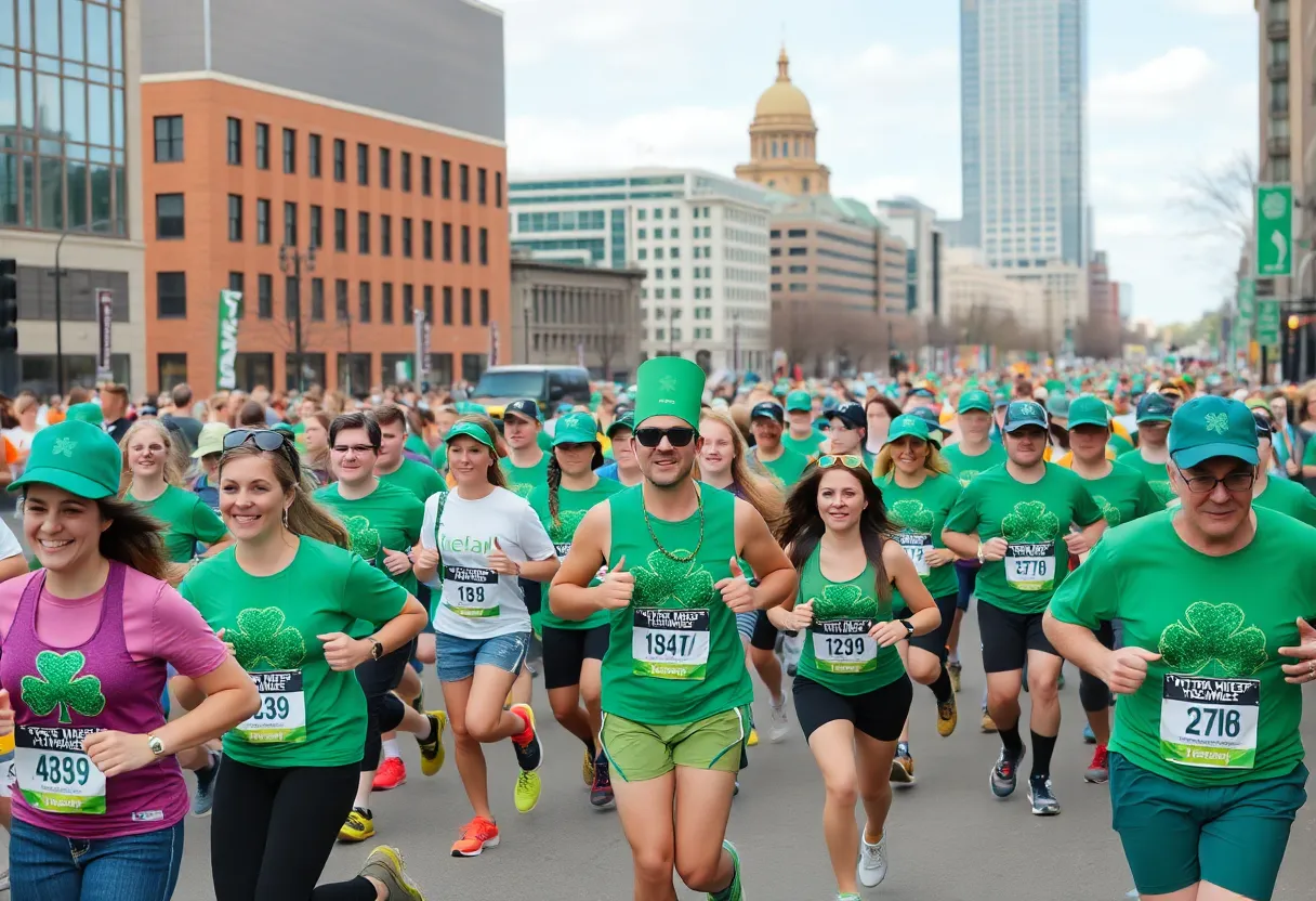 Participants running at the Time to Paddy 5K/10K in Oklahoma City