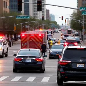 Emergency responders at an intersection in Oklahoma City
