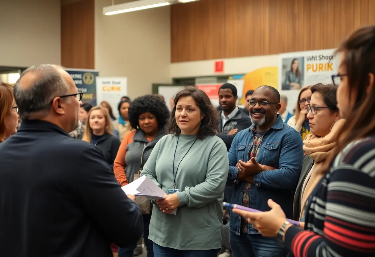 Community members collaborating at Tulsa's participatory budgeting event.