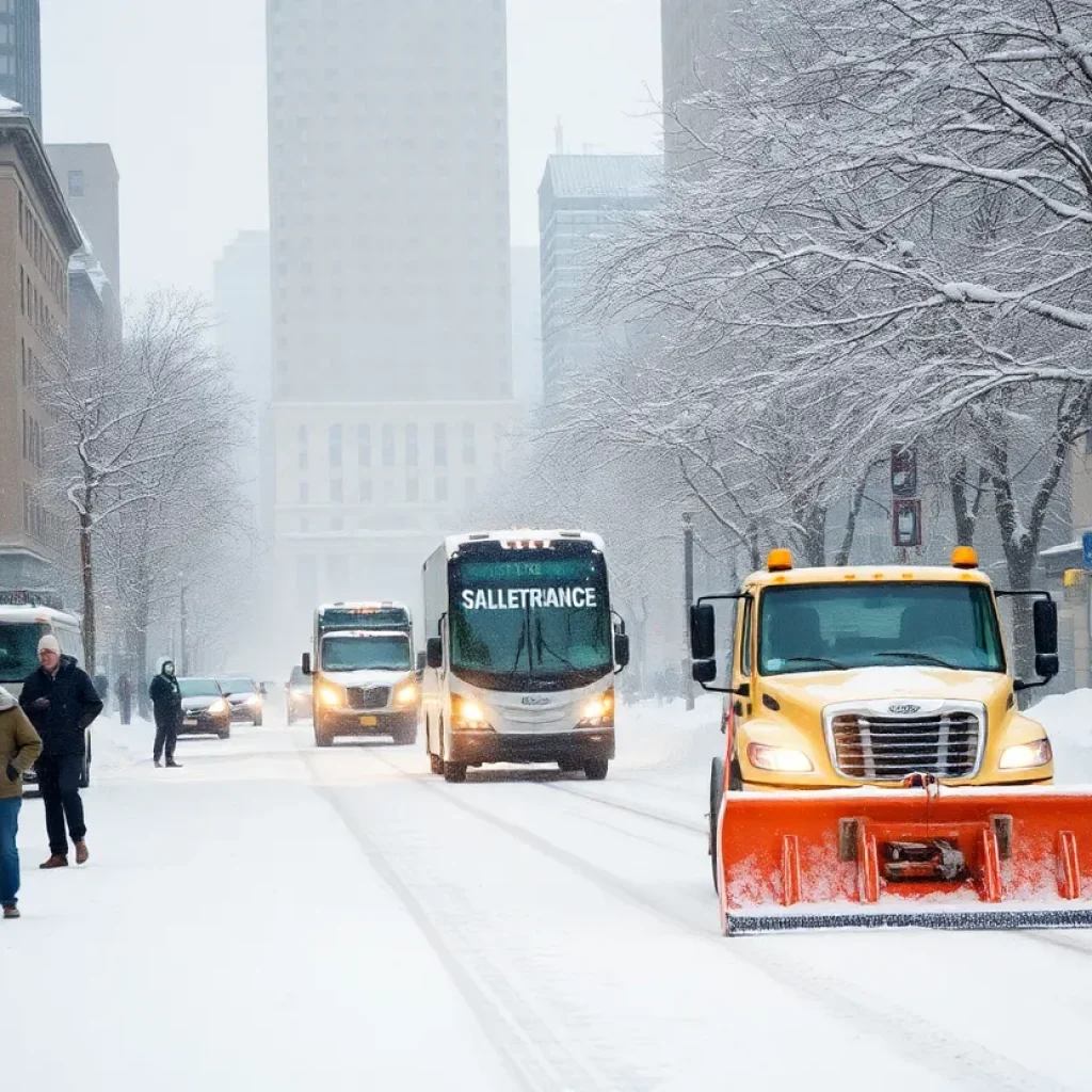 Snow-covered streets in Tulsa during the winter storm