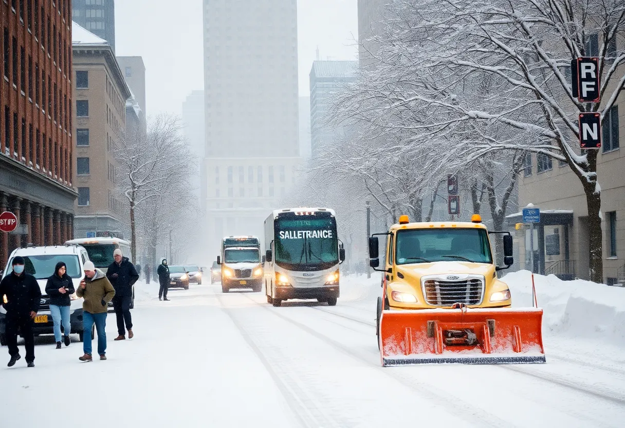 Snow-covered streets in Tulsa during the winter storm
