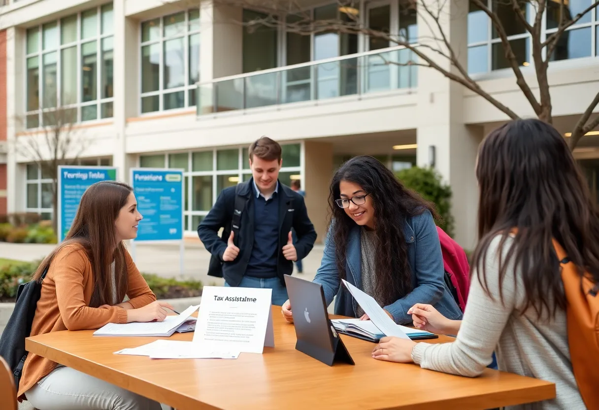 Students providing tax assistance at UCO