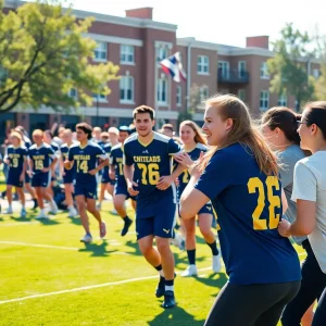 Athletic teams representing the University of Oklahoma during a game