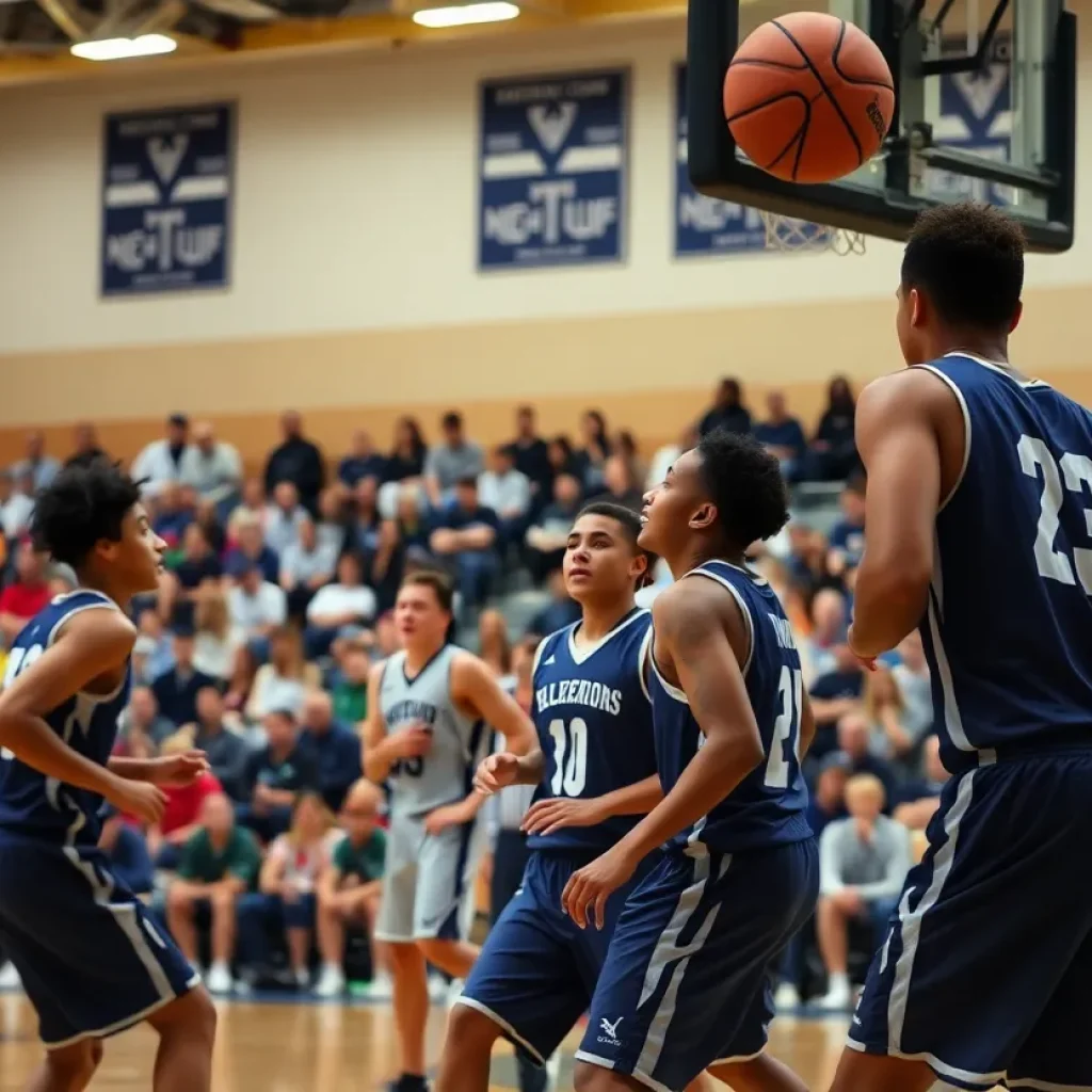 Vinita Hornets playing against Ketchum Warriors in a high school basketball game