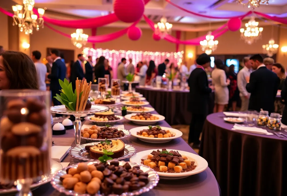 Attendees enjoying chocolate delights at Chocolate Decadence in Oklahoma City