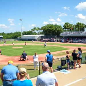 Oklahoma State Cowgirls softball team in action at the Clearwater Invitational