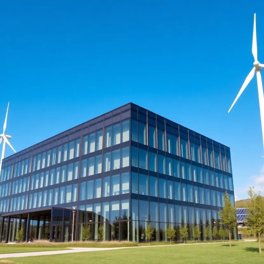 Exterior view of Expand Energy Corporation headquarters with renewable energy features