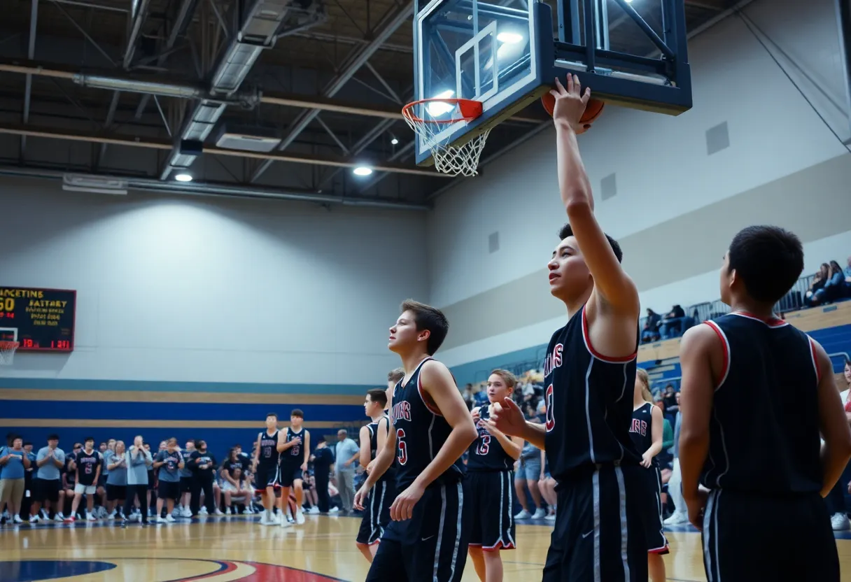 Healdton Bulldogs competing in a basketball game