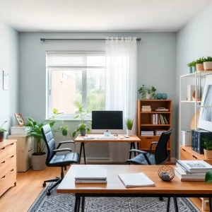 A well-decorated home office space showcasing entrepreneurship in Lawton.