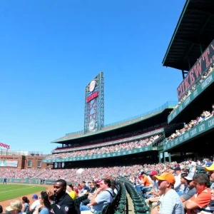 Fans at Oklahoma City baseball game at Chickasaw Bricktown Ballpark