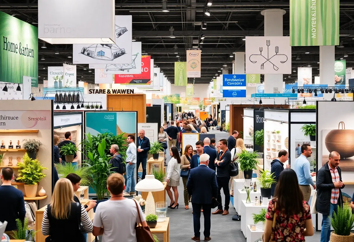 Exhibitors and attendees at the Oklahoma City Home and Garden Show exploring innovative home improvement solutions
