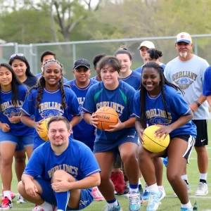Diverse group of high school athletes participating in sports in Oklahoma.