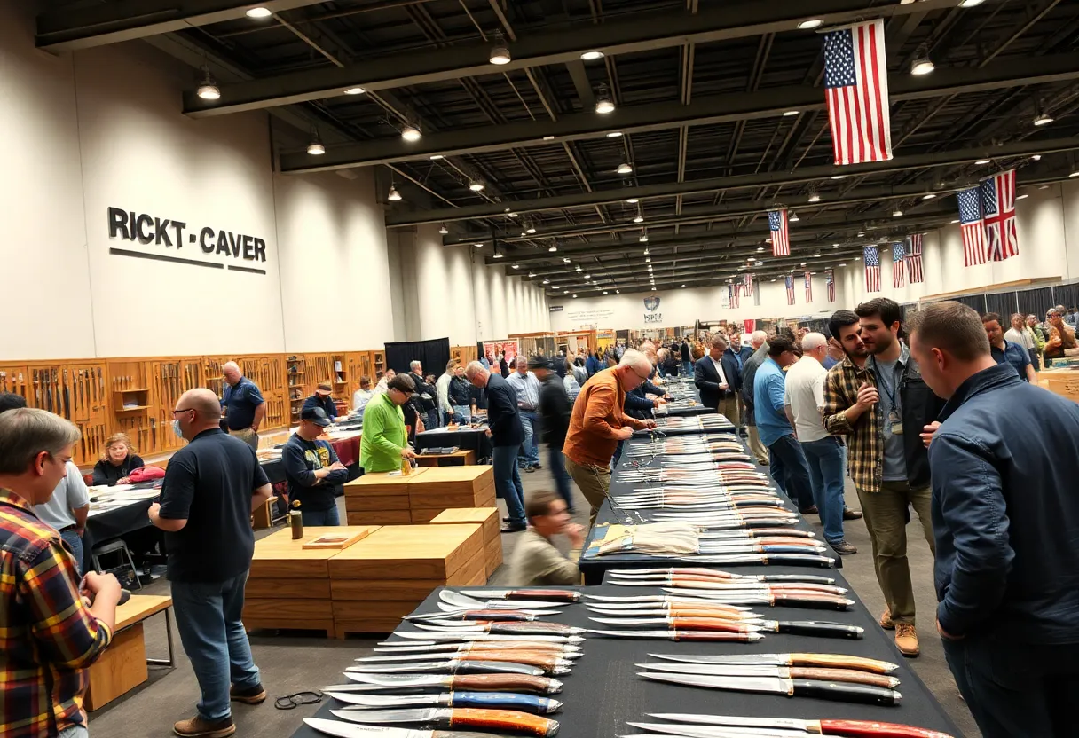 Exhibit of handcrafted knives at the Oklahoma Knife Show