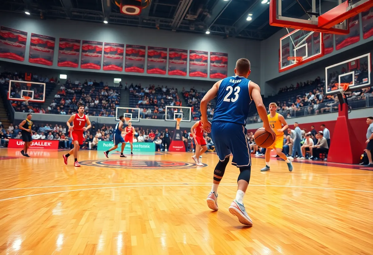 Oklahoma State Cowgirls competing in a basketball game
