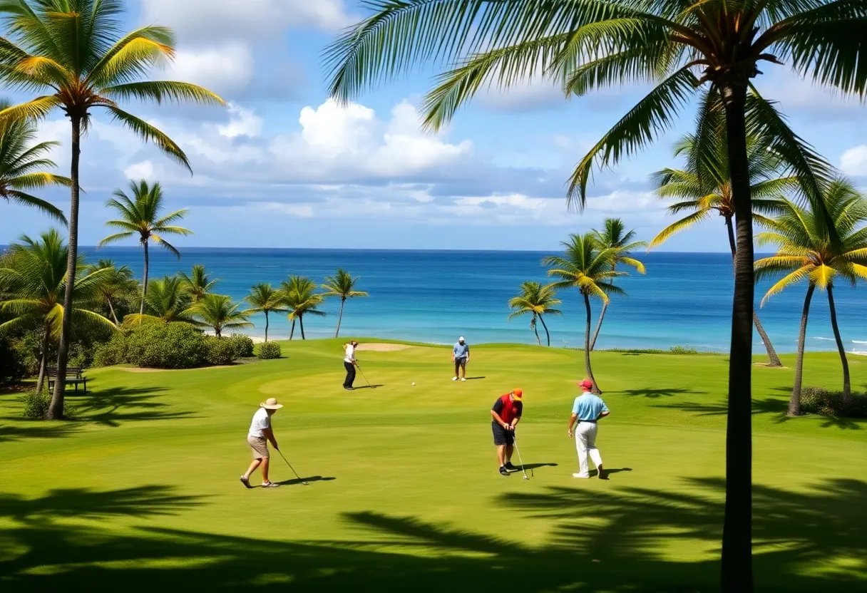 Oklahoma State golfers competing at Amer Ari Intercollegiate in Hawaii