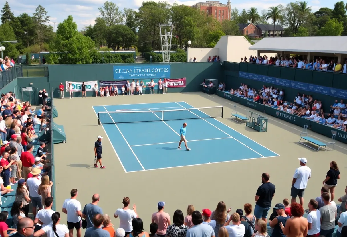 Tennis players at the Oklahoma State match