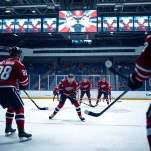 Collegiate hockey game at WeStreet Ice Center