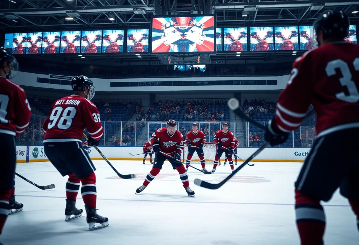 Collegiate hockey game at WeStreet Ice Center