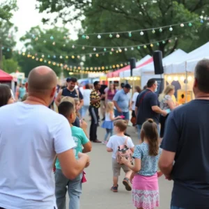 Families enjoying activities at the Smash-A-Heart fundraiser in Tulsa