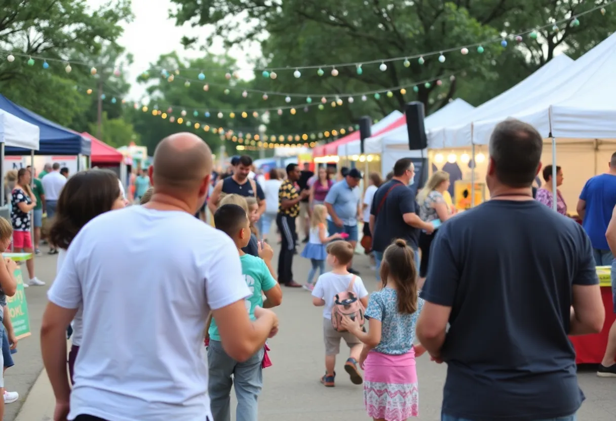 Families enjoying activities at the Smash-A-Heart fundraiser in Tulsa