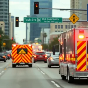 Emergency responders at a traffic incident in Oklahoma City