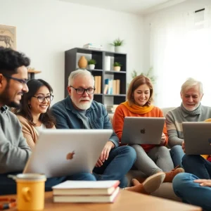 Students studying online for their degrees at home