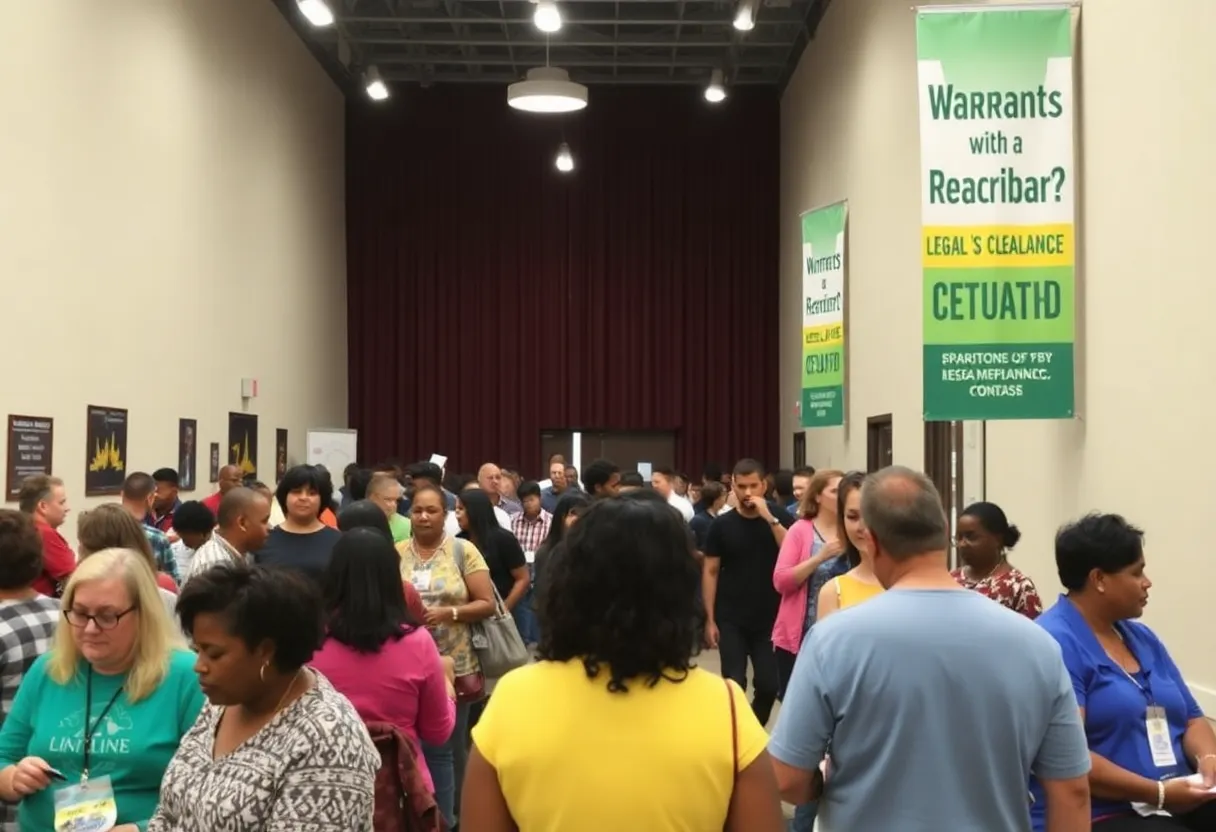 Participants engaging in the Warrant Clearing Event at a community center in Oklahoma City.
