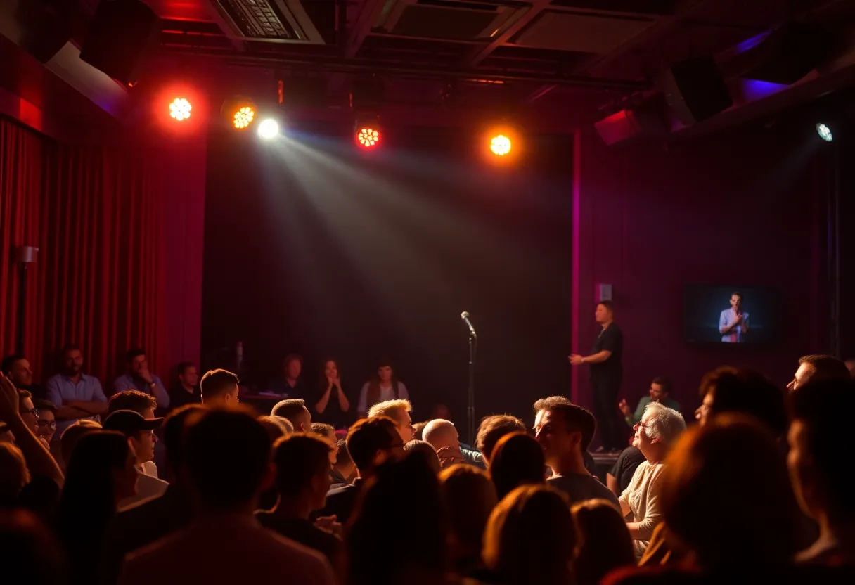 Live comedy performance at Bricktown Comedy Club in Oklahoma City